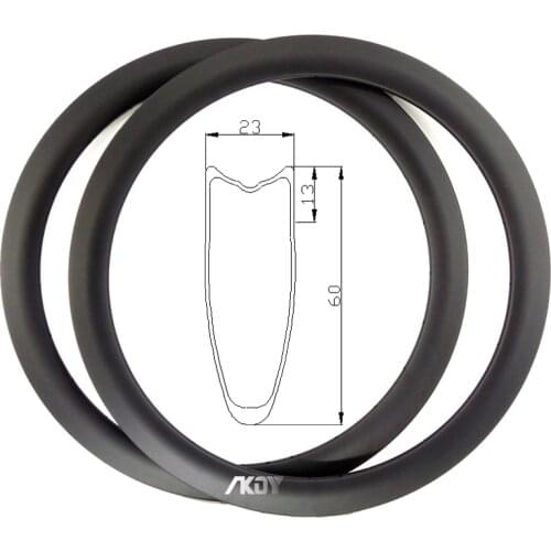 Carbon Rims 700 Tubular 60mm Road Bike Carbon Rim 23mm Wide U Shape Disc Road Bike Rim 700 Carbon Fiber