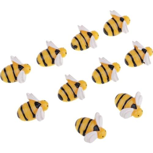 MagiDeal 10 Piece Bee Shape Resin Flatback Embellishment for Scrapbooking DIY Phone Case Decoration Kids Crafts Handmade Toys