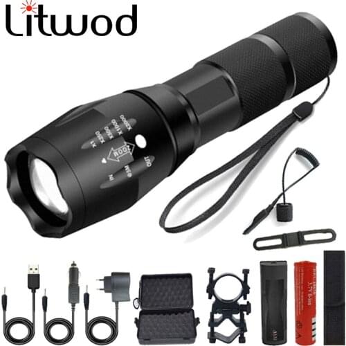 Zoomable Camping 5 Switch Mode T6/L2/V6 Linterna Lamp Light Led Flashlight Ultra Bright Torch Waterproof Light Use 18650 Battery