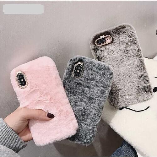Fashion Lady Gift Case for iPhone 12 XS Max XR X 11 Pro Max SE Furry fluffy Warm Cover for iPhone 6 6S 7 8 Plus Soft Phone Case