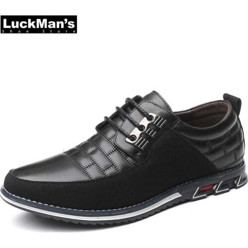New Summer Autumn Leather Men Shoes Fashion Casual Shoes Lace-Up Loafers Business Wedding Dress Shoes Big Size 38-48 Moccasin