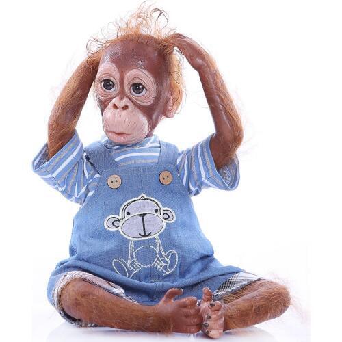New 21inch 52CM 100% handmade reborn Monkey very soft silicone vinyl doll cosplay Apes realista bebe Boneca macaco