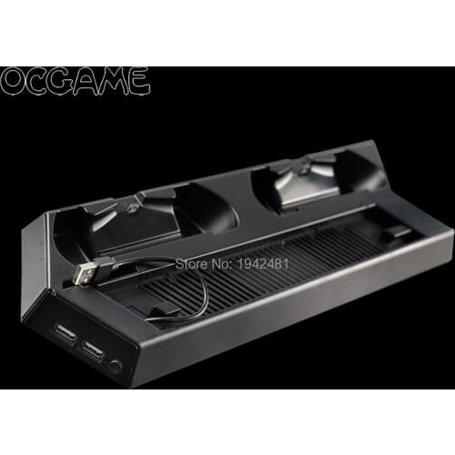 OCGAME 2 in 1 USB Dual Cooling Fans Charging vertical Stand Holder For PS4 Slim and PS4 dualshock 4 controller for PS4 slim