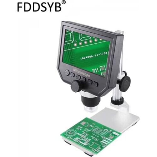 4.3\\\" HD OLED Screen 1-600x 3.6MP USB Digital Electronic Microscope Portable 8 LED VGA Microscope for Pcb Motherboard Repair