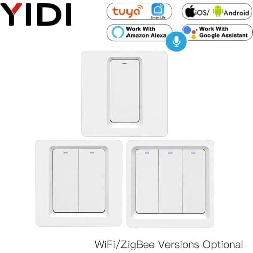 Smart Life Tuya Remote Control WiFi ZigBee Smart Push Button Switch No Neutral Required Alexa Google Home Voice Control 2/3 Way