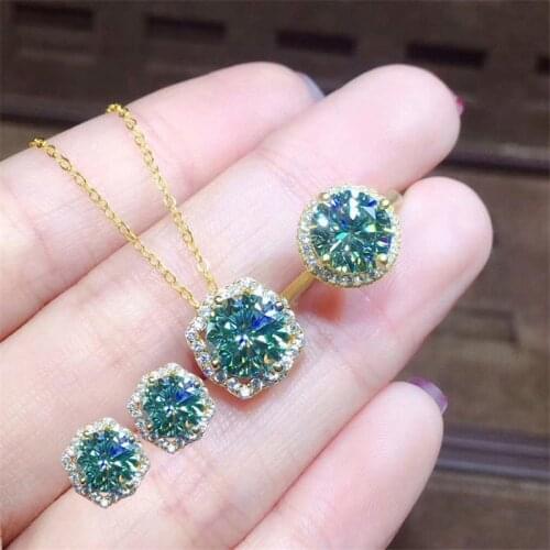 QTT Simple Luxury 18k Gold Jewelry Set For Women Bling Cubic Zirconia Necklace Ring Earrings Sets Wedding Bridal Gift