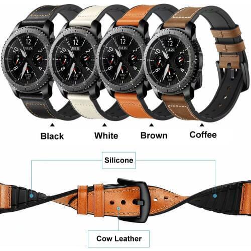 Watch Strap For Samsung Gear S3 Soft Silicone With Genuine Leather For Huawei Watch 2PRO Leather Watch Band For Huami Amazfit 1