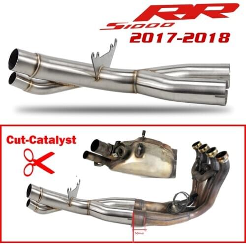 S1000RR 2017-2018 Slip-on exhaust decat cut-catalyst middle link pipe down pipe elbow escape for BMW S1000RR 2017-2018
