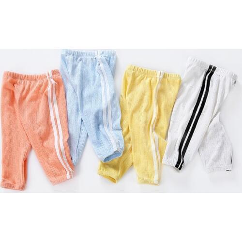 Baby pants 100% cotton leggings children clothing side patch baby boy girl pants warm and ventilated anti-mosquito kids trousers
