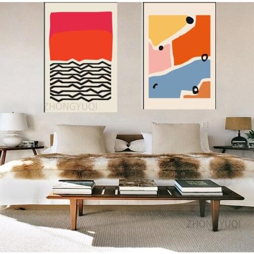 Nordic Abstract Geometric Colorful Canvas Wall Art Picture Paintings For Living Room Bedroom Poster And Prints Modern Home Decor