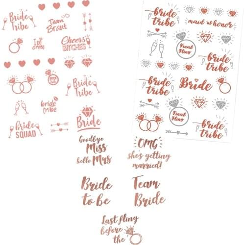 Bridal Shower Bachelorette Party Tattoo i do bride to be Miss to Mrs Maid of Honor Bridesmaid wedding Engagement Decoration gift