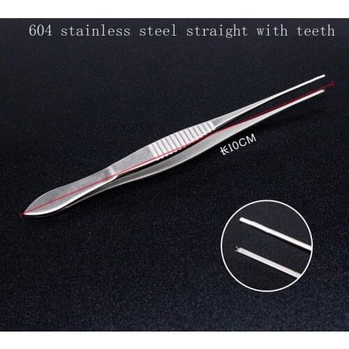 604 Stainless Steel Fine Tweezers Microscopic Instruments Double Eyelid Tweezers Fat Tweezers