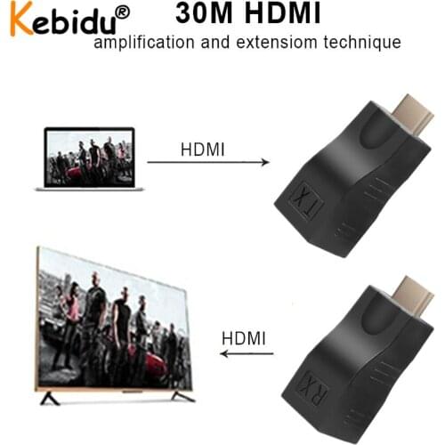 Up To 30m Extender HDMI-compatible To RJ45 RX TX LAN Network Port 4K Extension CAT5e CAT6 UTP LAN Ethernet Cable For HDTV HDCP