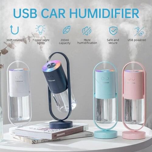 Humidifier Essential Oil Diffuser for Home Car Humidifier USB Mini Mist Maker with LED Night Lamp 200ML
