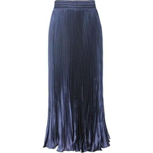 Vintage Solid Womens Retro Color Summer Pleated Maxi Long Skirt 40 Beauty