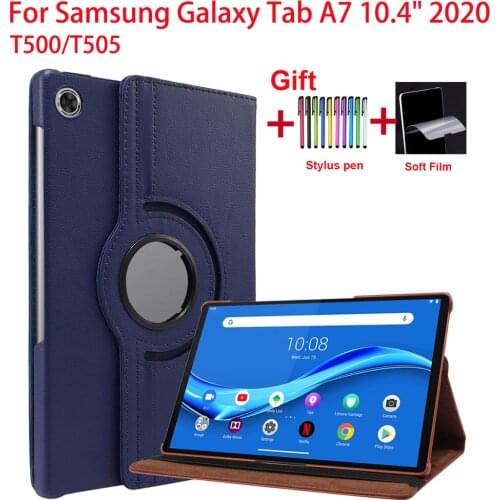 360 Rotating Stand Cover For Samsung Galaxy Tab A7 10.4" 2020 T500/T505 PU Leather Flip Case Cover For Tab A7 T500 Funda Coque