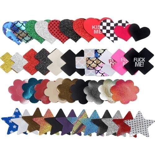 Ypser 43Pairs Disposable Nipple Cover Pasties Breast Petals Adhesive Stick on Bra Mixed Style Multi Designs
