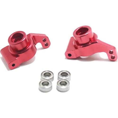 2PCS Rear Wheel Seat Rear Hub Carrier Stub Axle Carrier with Bearing Spare Parts for WLtoys 144001 1/14 RC Car,Red