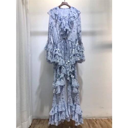 BLUE New Lady FAIRY PURPLE printed Bohemian fringed scallop Sequin split holiday dress