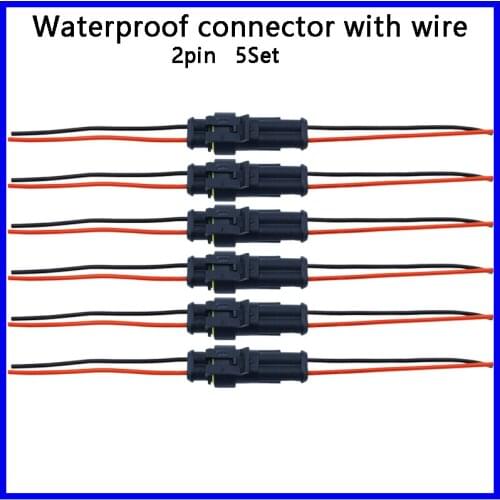 New 10pcs 5 Pairs Waterproof Male Female Electrical connectors Plug 2-Pin Way With Wire For Car Motorcycle Scooter Marine