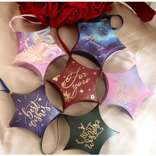10pcs Five-pointed star Box Wedding Favors And Gifts Boxes Candy Bags For Guests Wedding Decoration Baby Shower Party Supplies