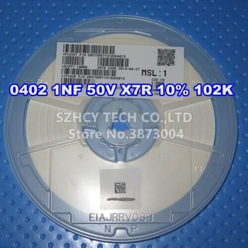 10000Pcs 0402 1NF 50V X7R 10% 102K GRM155R71H102KA01D New and origianl