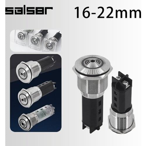 16/19/22mm DIY Metal Buzzer Indicator Light LED Stainless Steel Flash Light A Burglar Alarm Screw Terminal 12/24/220/380V