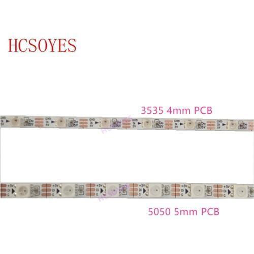 2m addressable 5050 5mm PCB SK6812 3535 4mm PCB SMD RGB flexible LED strip DC5V input 60pixels/m Non-waterproof