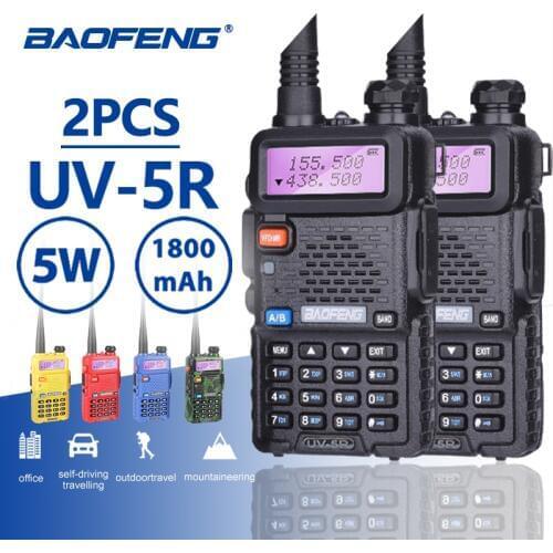 2pcs Baofeng UV-5R Hot Sale Walkie Talkie 5W Vhf Uhf Dual Band Portable Woki Toki UV5R Pofung CB Ham Radio Station Baofeng UV 5R