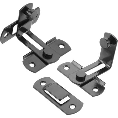 2pcs/set Stainless Steel Barn Door Lock 90 Degree Right Angle Gate Latch Hasp Furniture Buckle Slide Window Cabinet Doors 2 Size