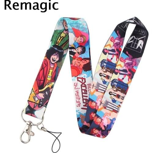 20pcs Bill and Teds Excellent Adventure Lanyard Phone Holder Funny Neck Strap With Keyring ID Card DIY Animal webbing ribbons