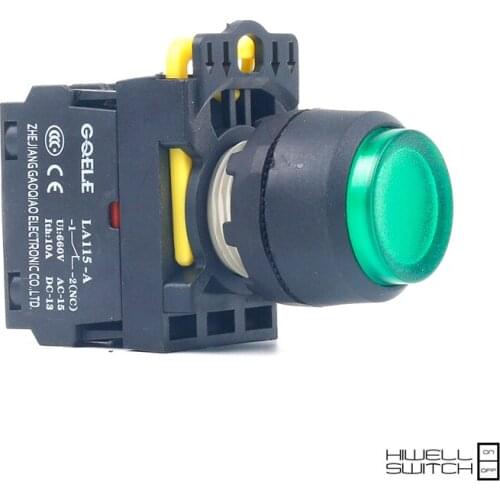 5 PCS Push button switch Extended button LED Momentary IP40 1NO 1NC 1N0+1NC 2NO 2NC LA115-A1-11HD-G31