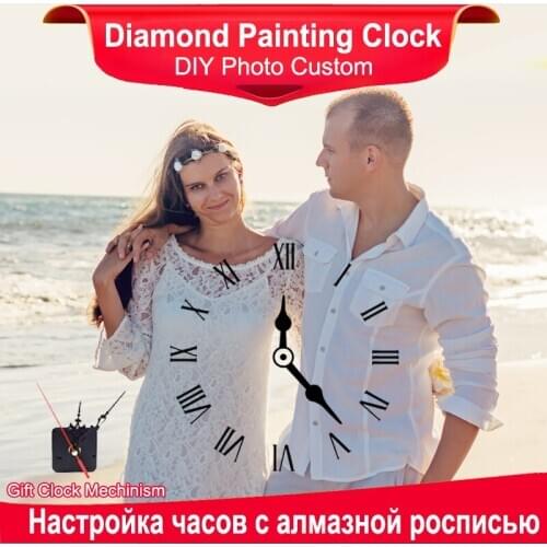DIY 5D Diamond Painting FULL round Home Decoration Diamond Wall Clock Photo Custom Diamond Embroidery Wedding Gift For Home