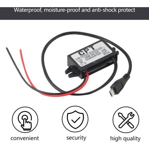 Car Power Technology Charger DC Converter Module Single Port 12V To 5V 3A 15W with Micro USB Cable Dropshipping