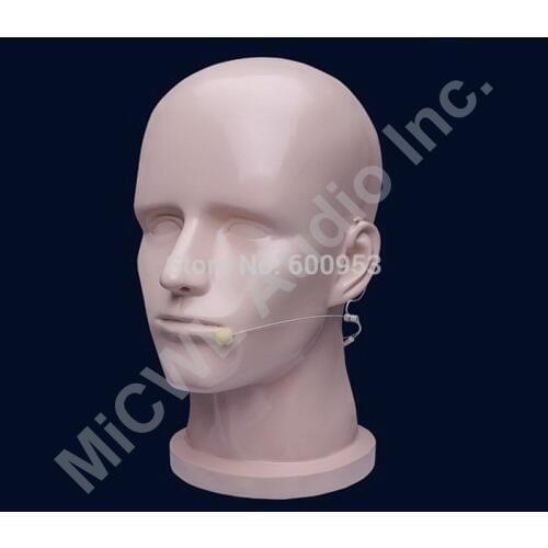 Beige Omnidirectional Wireless Headset Head worn Microphone Mics for AKG Samson Gemini 3-Pin XLR mini Radio Mics System