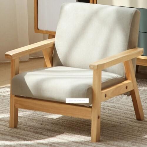 Children Sofa Girl Boy Sofa Chair Solid Wood Soft Fabric Seat Kindergarten Baby Learning Watching TV Leisure Single Sofa Chair