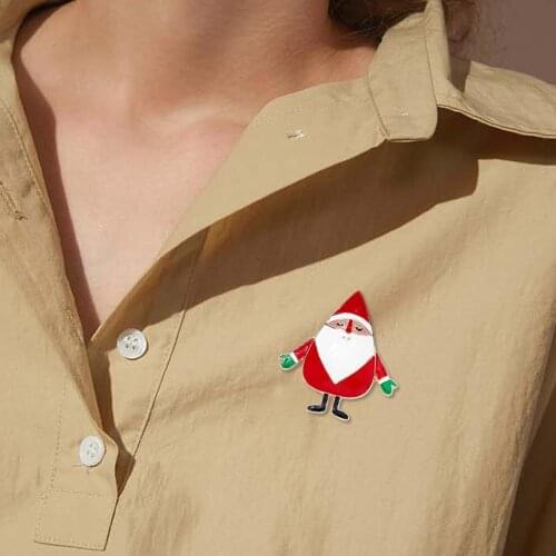 Enamel Santa Claus Brooches Women Alloy Pin Kids Enamel Party Casual Brooch Pins Gifts Christmas gift for Women 2020 Hot Sale