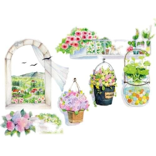 Fresh Art Peaceful Time PET Washi Tapes Bullet Journal Masking Tape Adhesive Tape DIY Scrapbooking Decoration Washi Stickers