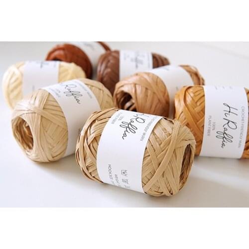 Customized Cotton Straw Raffia Crochet Thread for knitting Knit Thread DIY Handmade Woven Bag Hat Accessories