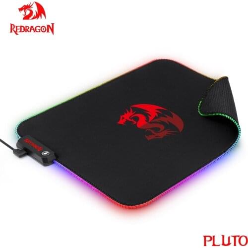 Redragon Pluto P026 Gaming Mouse Pad 9 Lighting modes rubber base 330*260*3MM Gamer Locking Edge Mat Desk Mousepad for Game