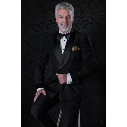 Handsome Groomsmen Peak Lapel Groom Tuxedos Wedding Dress Men Suits Blazer Prom Dinner (Jacket+Pants+Tie) K213