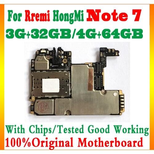 Full Tested Good Working Original For Xiaomi Redmi Hongmi Note 7 Motherboard 32G 64GB For Redmi note 7 logic Circuit Board Plate