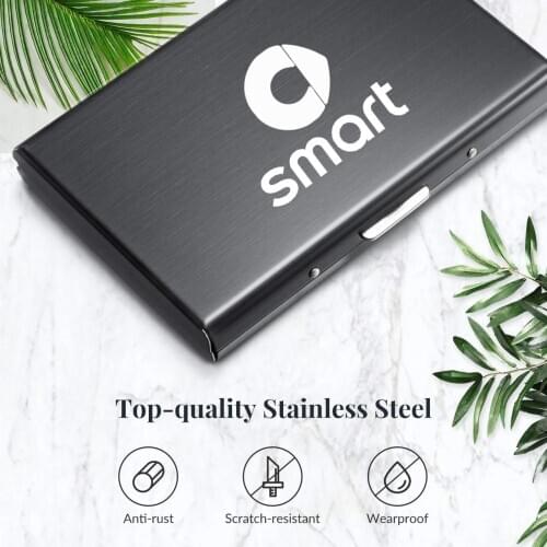 Fashion Aluminum RFID Antimagnetic Card Holder Credit Card Slim Blocking Holder Case For Smart Fortwo Forfour 453 451 450