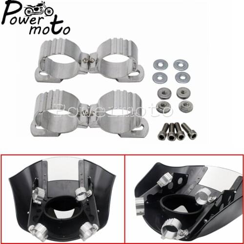 Chrome Fairing Mounting Hardware Clip Clamps For Harley Touring Honda Triumph 30-50mm Fork Motorcycle Headlight Fairing Clamp