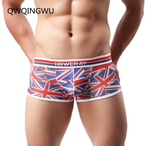 Mens Boxers Body Fit Breathable Underwear Super Cool Mesh Boxer Shorts Sexy Print Flag Underwears Bulge Pouch Underpants Boxer