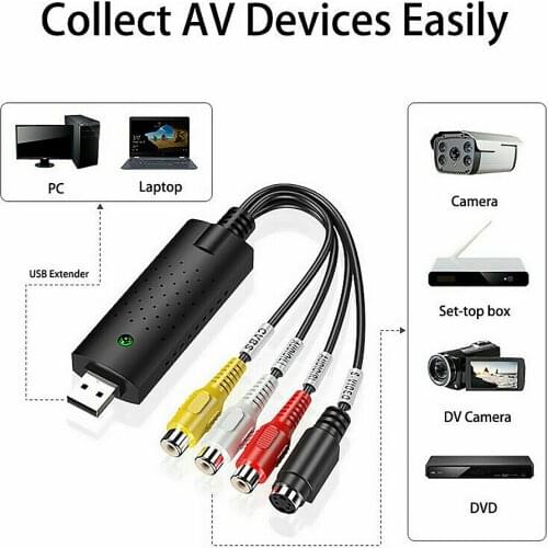 Digital Audio Capture Card Set Converter Household USB 2.0 Video TV VHS to DVD Computer Safety Parts for Windows