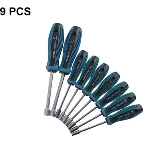 7/9pcs Socket Screwdrive Set Metal Socket Driver Hex Nut Key Wrench Screwdriver Nutdriver Hand Tool for Electric Device Repair