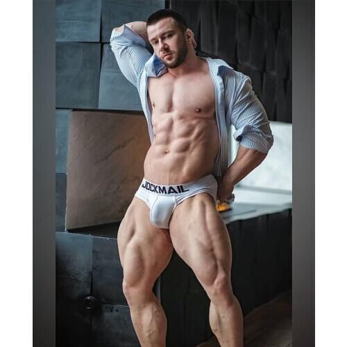 JOCKMAIL Summer Fitness men underwear sexy man bikini low waist Gay men underwear white Breathable cotton seksi iç çamaşırları