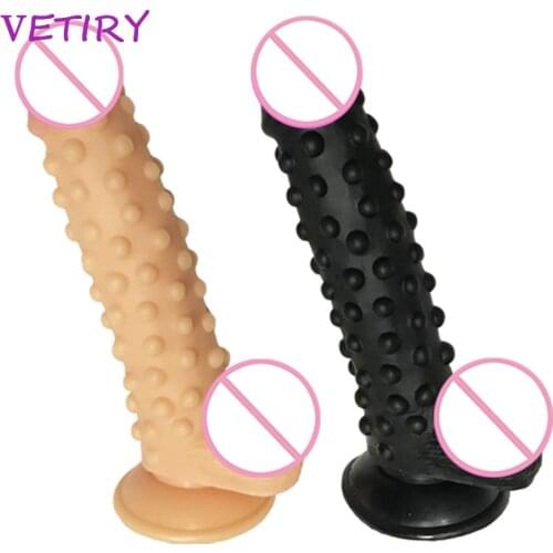 VETIRY Realistic Long Dildo Huge Big Penis With Suction Cup Particle Vagina Massage Sex Toys for Woman Female Masturbation