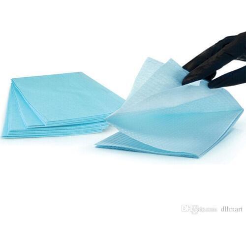 125pcs/Bag Dental Barrier Sheets 3-Ply 5 Colors Cheap Disposabe Scarf Dental Accessories Waterproof Protects Tattoo Bibs